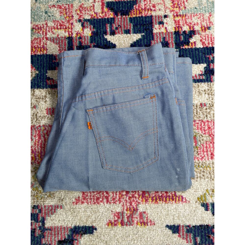 Vintage 70s Levi’s‎ Orange Tag For Me Wide Leg Jeans Chambray Denim